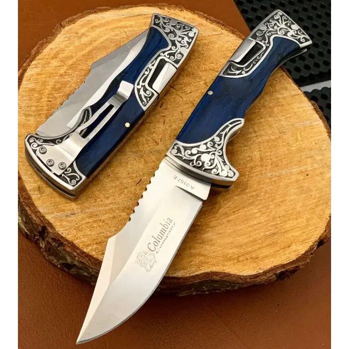 AlsepeteAvm A3157-E Gravür İşlemeli Ahşap Kabze Kamp Çakısı