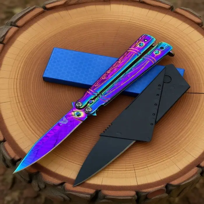 AlsepeteAvm  AlsepeteAvm Dal Desenli Mini Gökkuşağı Card Çakı Hediyeli Kelebek Seti