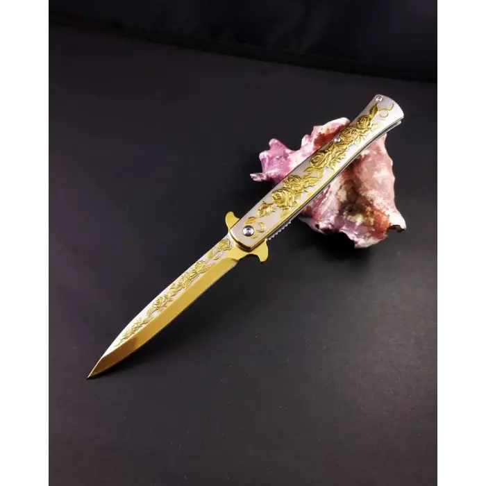 AlsepeteAvm  AlsepeteAvm Gold Gül Desenli Kamp Çakısı