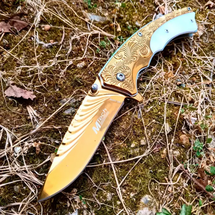 AlsepeteAvm  AlsepeteAvm Gold İşlemeli Sedef Kabze Kamp Çakısı