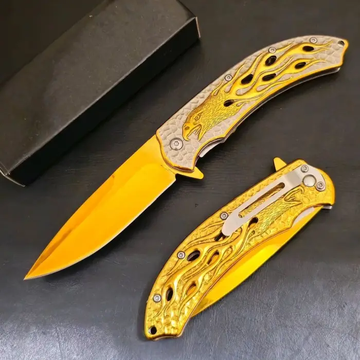 AlsepeteAvm  AlsepeteAvm Gold Şahin Desenli Kamp Çakısı