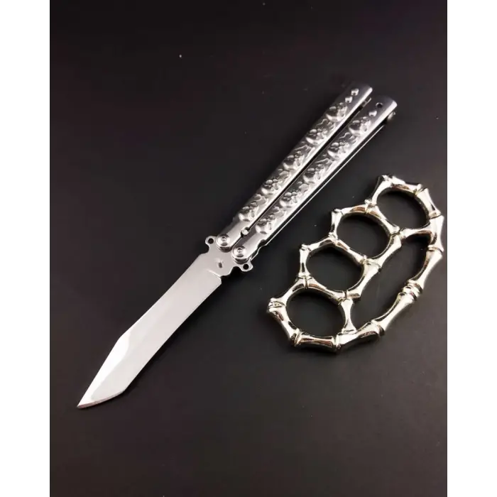 AlsepeteAvm  AlsepeteAvm Gri Kuru Kafa Desenli Çakmak Hediyeli Kelebek Çakı