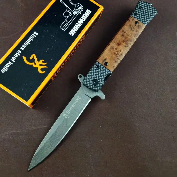 AlsepeteAvm  AlsepeteAvm HC02 Damascus Ahşap Kabze Kamp Çakısı