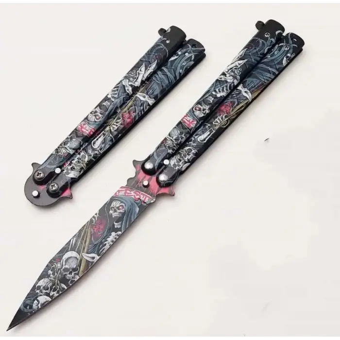 AlsepeteAvm Kuru Kafa Desenli Tek Kelebek Çakı