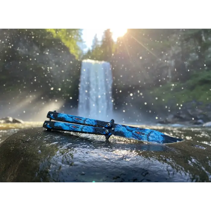 AlsepeteAvm Mavi Kurt Baskılı Tanto Kamp Çakısı