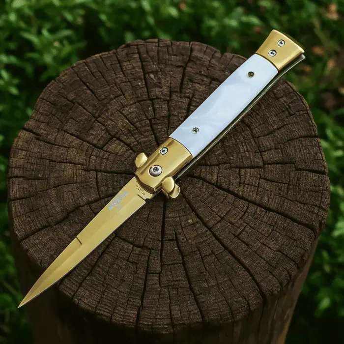 AlsepeteAvm AlsepeteAvm Y008G Gold Sedef Kabze Survival Auto Kamp Çakısı