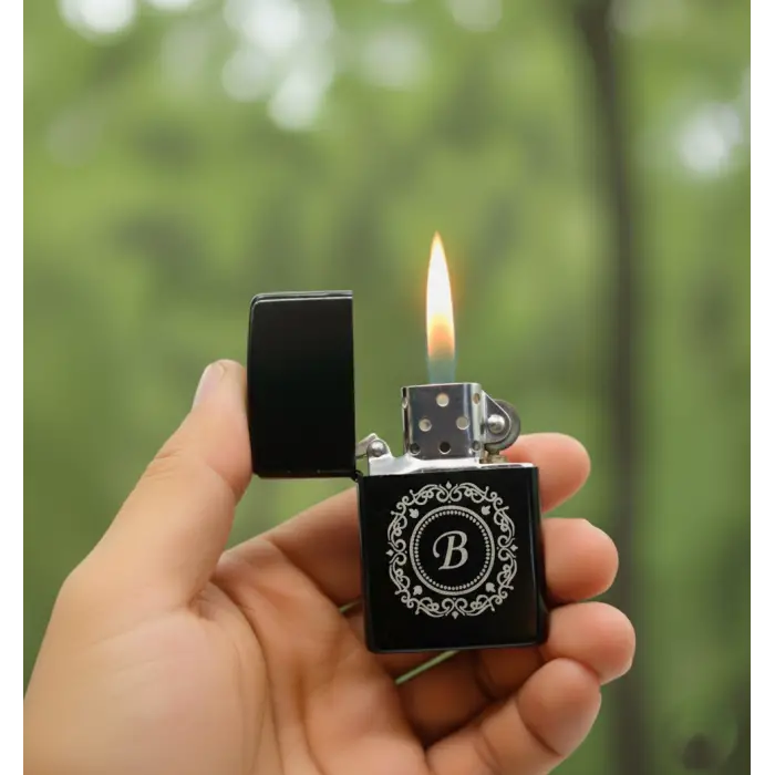 B Harfli Kişiye Özel Harf Baskılı Benzinli Çakmak