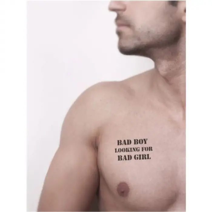 Bad Boy Looking For Bad Girl Tattoo Geçici Dövme Şablonları Kına Kalıpları