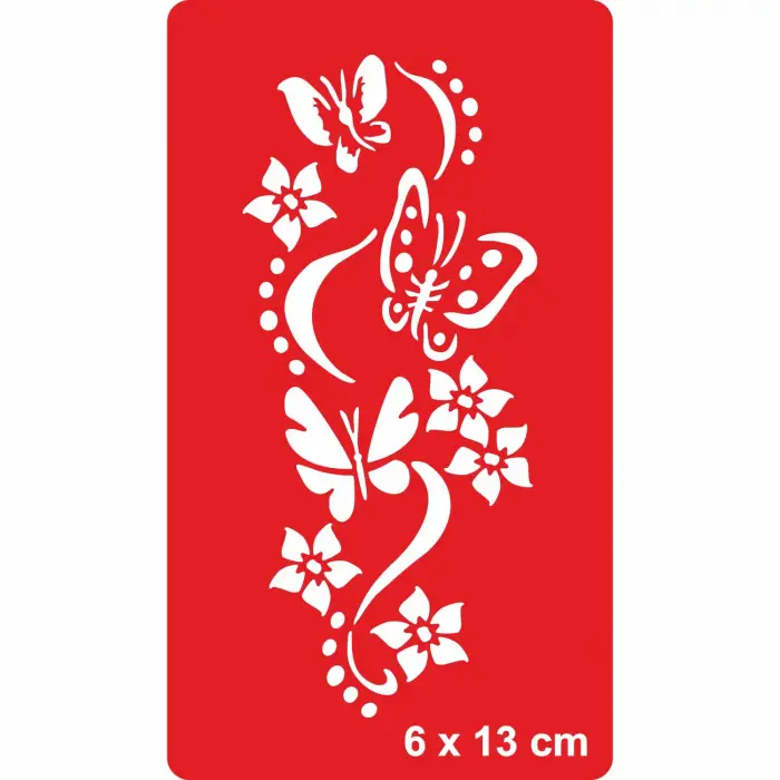 Bahar Şarkısı Kelebekler Tattoo Geçici Dövme Şablonları Kına Kalıpları