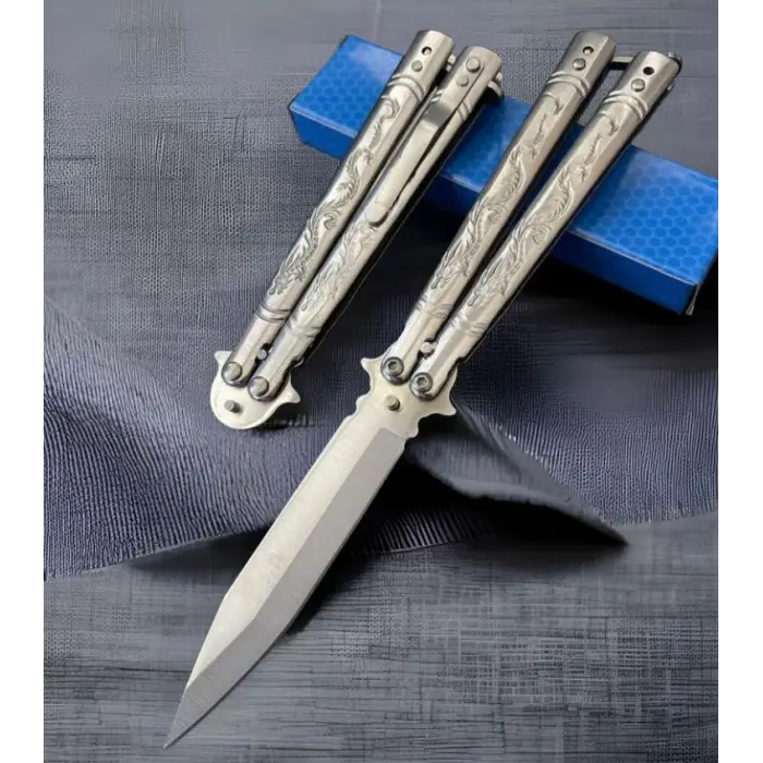 Becnhmade Tek Gri Ejderha Desenli Kelebek