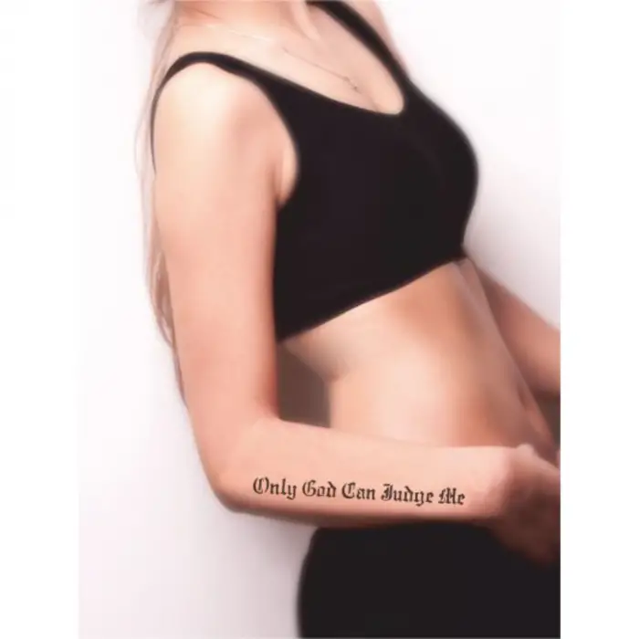 Beni Sadece Tanrı Yargılar Tattoo Geçici Dövme Şablonları Kına Kalıpları