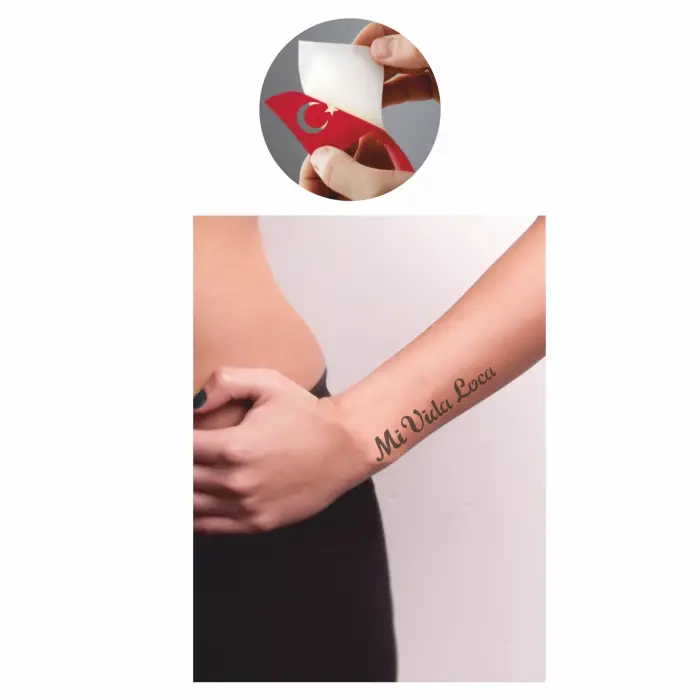 Benim Çılgın Hayatım(İspanyolca)  Tattoo Geçici Dövme Şablonları Kına Kalıpları