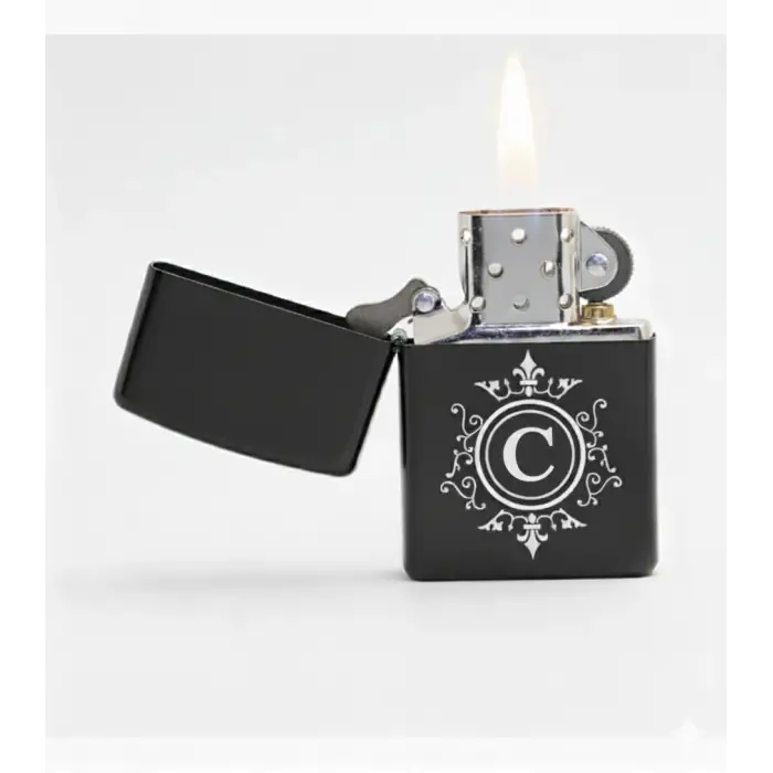 C Harfli Kişiye Özel Harf Baskılı Benzinli Çakmak