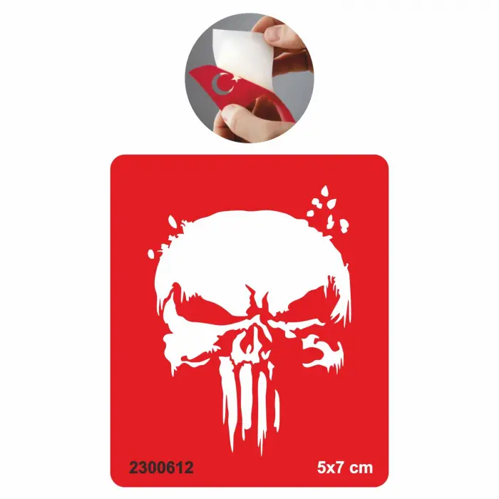 Cesur Kurukafa Tattoo Geçici Dövme Şablonları Kına Kalıpları