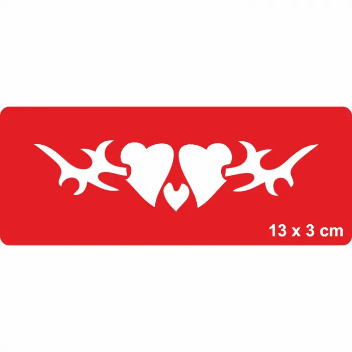 Çift Kalpli Bel Kol Modeli Tattoo Geçici Dövme Şablonları Kına Kalıpları