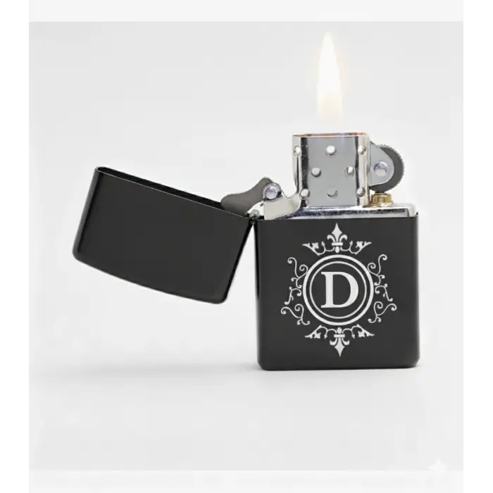 D Harfli Kişiye Özel Harf Baskılı Benzinli Çakmak