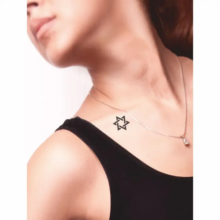 Davudun Yıldızı Tattoo Geçici Dövme Şablonları Kına Kalıpları