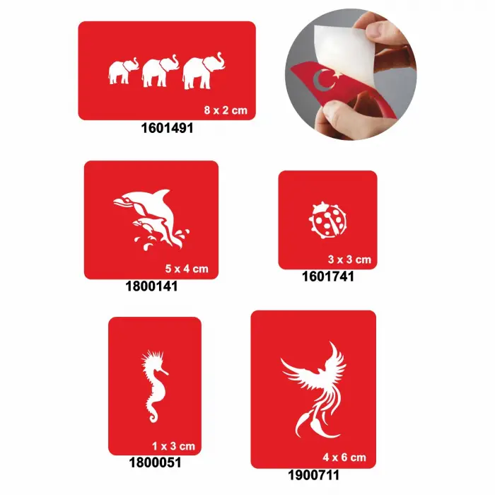 Denizler Aşkına 5li Set Geçici Dövme Kına Şablonu