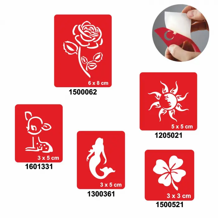 Doğa Modelleri 5li Set Geçici Dövme Kına Şablonu