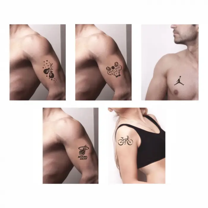 Dünya Sporları 5li Set Geçici Dövme Kına Şablonu