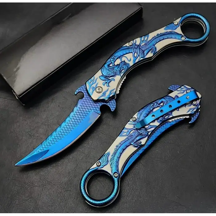 Ejderha Desenli Auto Kamp Çakısı