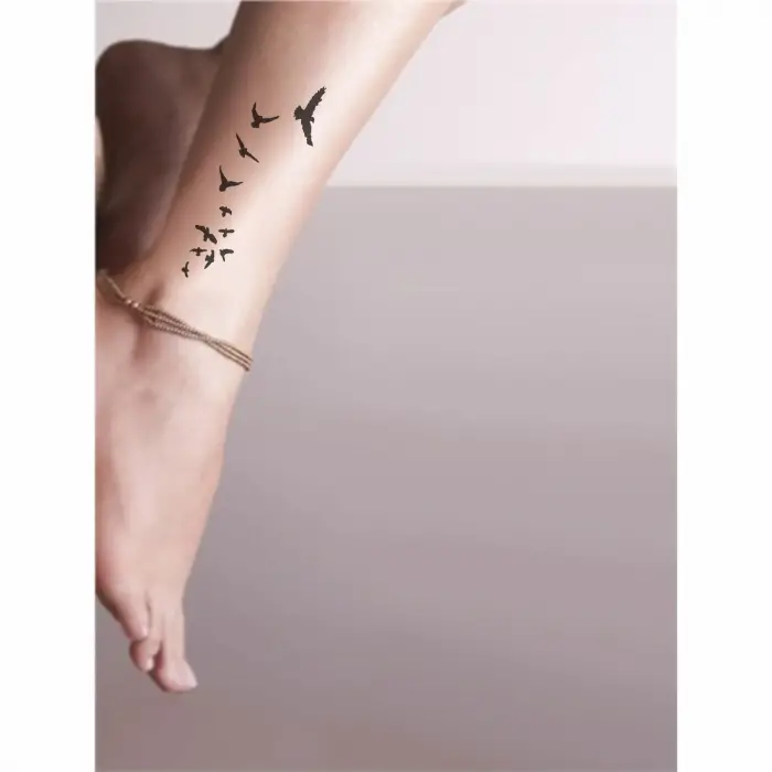 Göçmen Kuş Dansı  Tattoo Geçici Dövme Şablonları Kına Kalıpları