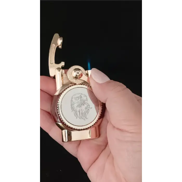 Gold Kaplama Kartal Gravürlü Retro Ateşlemeli Çakmak