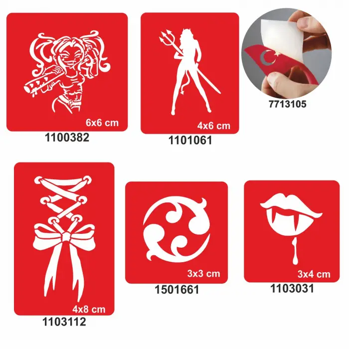 Güçlü Yaradılış 5 li Set Geçici Dövme Kına Şablonu