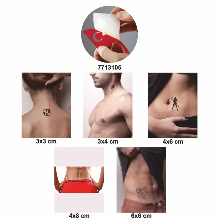 Güçlü Yaradılış 5 li Set Geçici Dövme Kına Şablonu