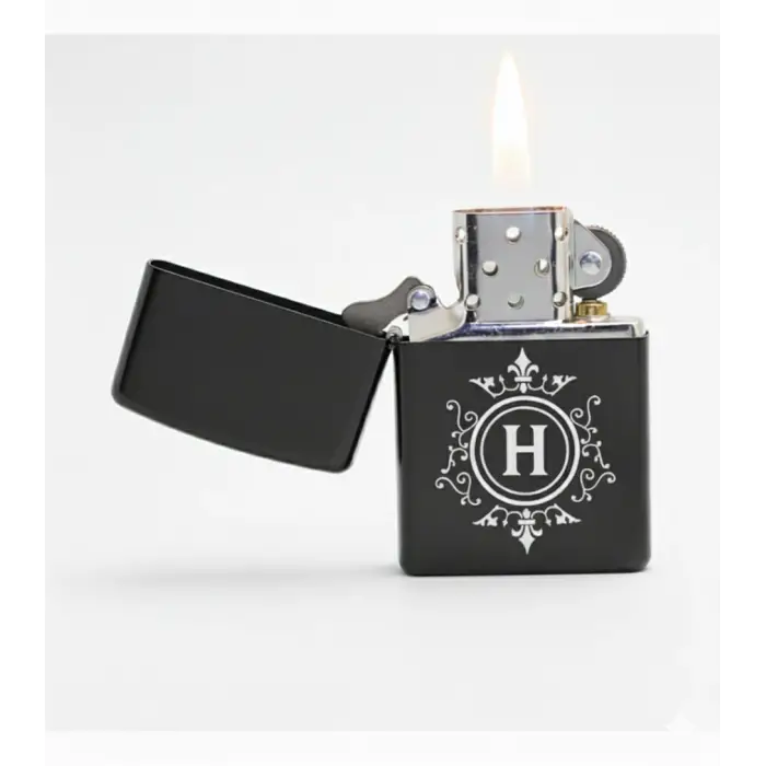 H Harfli Kişiye Özel Harf Baskılı Benzinli Çakmak