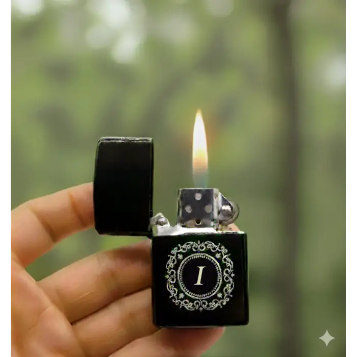 I Harfli Kişiye Özel Harf Baskılı Benzinli Çakmak