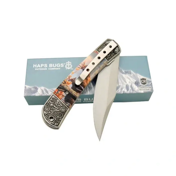 AlsepeteAvm Haps Bugs Geyikli İşlemeli Çakı MK-108A-1 20 CM