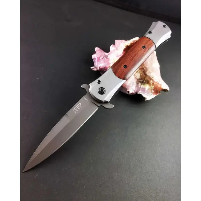 Jeep DA309 Ahşap Kabze Kamp Çakısı