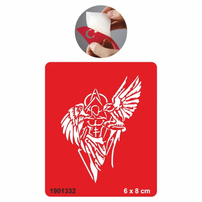 Kanatlı Adam  Tattoo Geçici Dövme Şablonları Kına Kalıpları