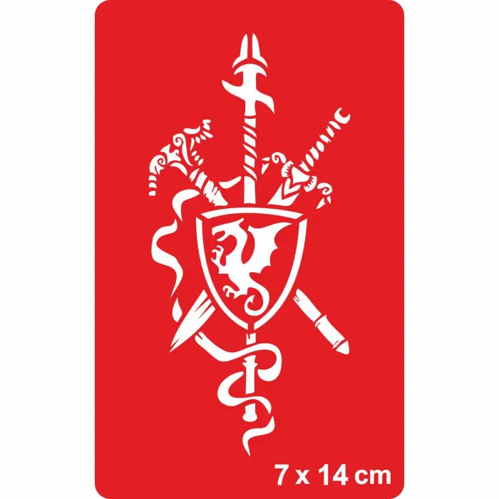 Keskin Savaşçı  Tattoo Geçici Dövme Şablonları Kına Kalıpları