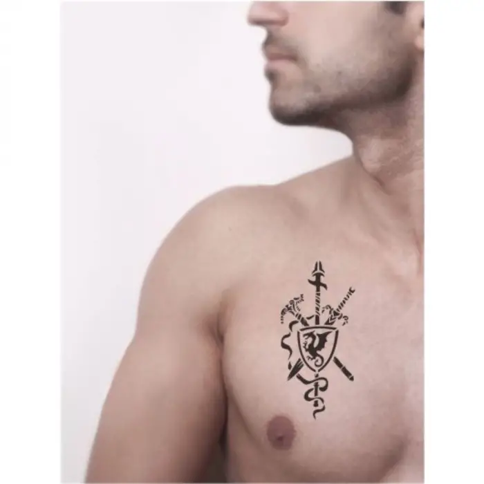 Keskin Savaşçı  Tattoo Geçici Dövme Şablonları Kına Kalıpları