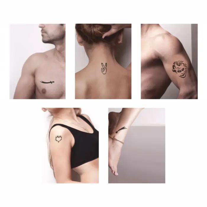 Kılıç Joker desenleri Hint Kınası ile Geçici Dövme Yapma Seti