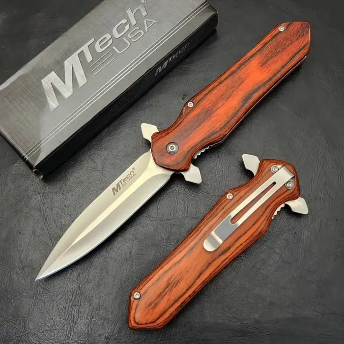 Knivox 4-11 Ahşap Kabze Auto Kamp Çakısı