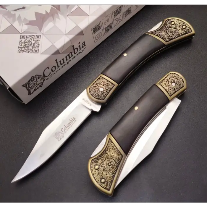 Knivox Columbia Company A1030-B Nakış İşlemeli Manuel Kamp Çakısı