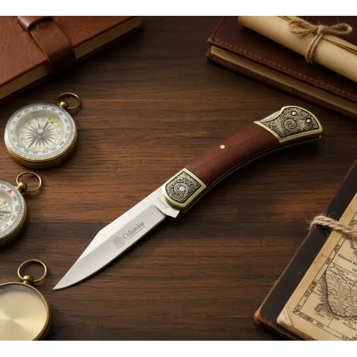 Knivox A1030-B Nakışlı İşlemeli Manuel Kamp Çakısı