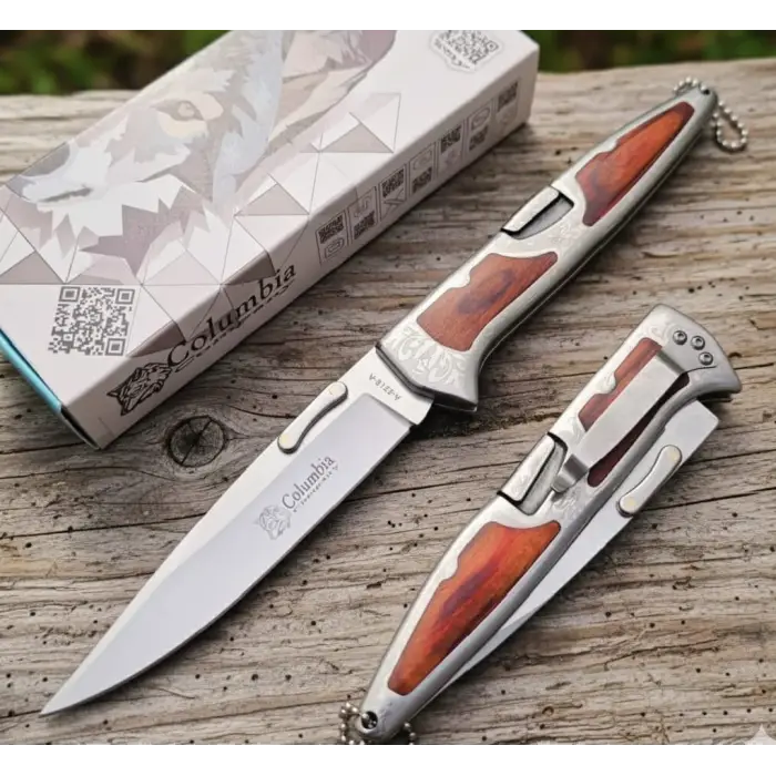 Knivox A3123-A Ahşap Kabze Manuel Kamp Çakısı