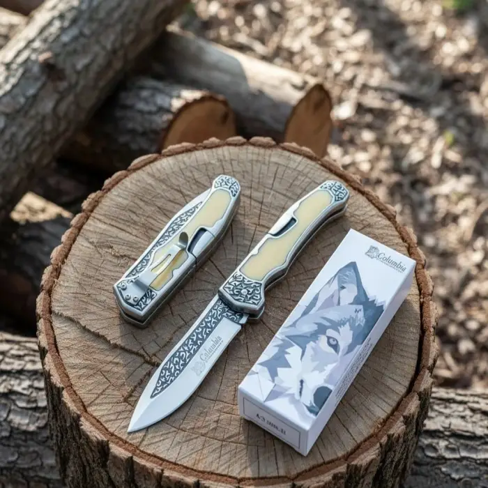 Knivox A3154-C Kemik Gravürlü Kamp Çakısı