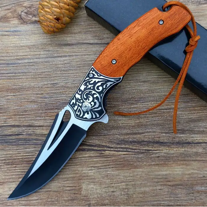 Knivox Browning Ahşap Kabze Auto Kamp Çakısı