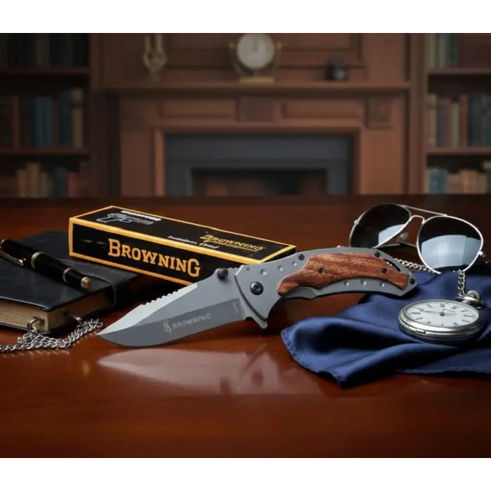 Knivox B049 Ahşap Çelik Kabze Auto Kamp Çakısı