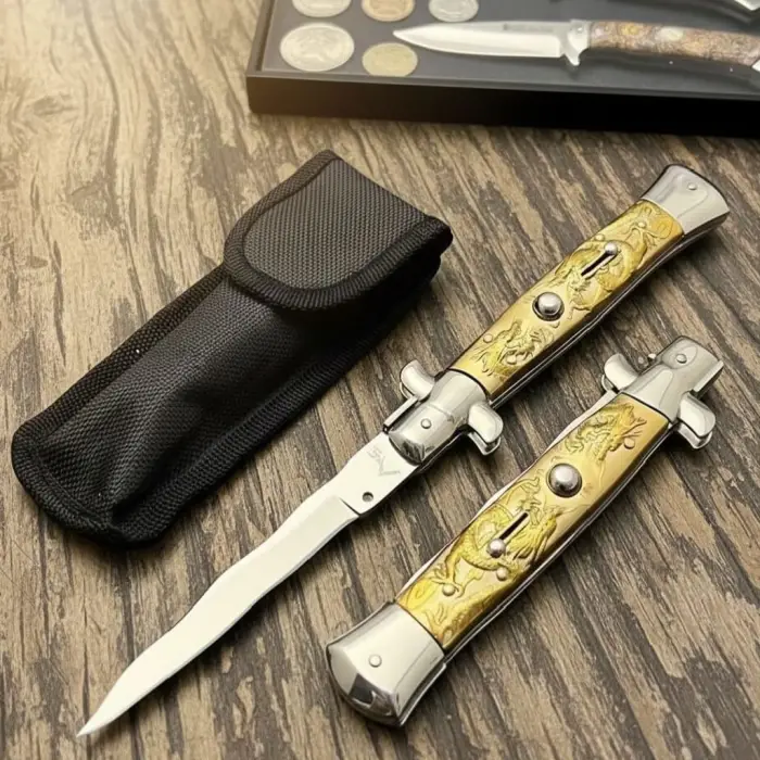 Knivox Akc Criss Ejderha Desenli İtalyan Stiletto