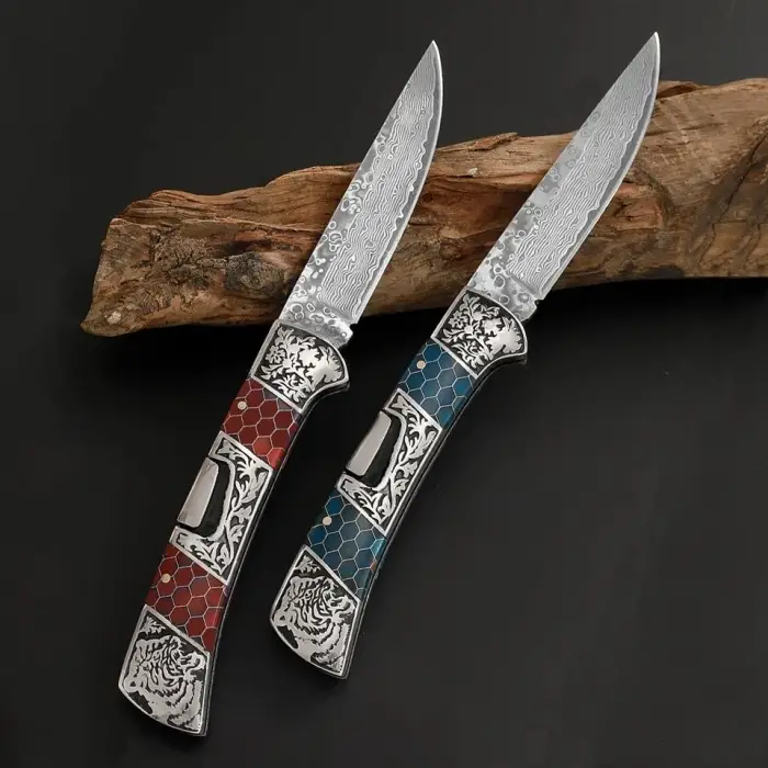 Knivox Columbia Company DB-3159DMS Damascus Kamp Çakısı