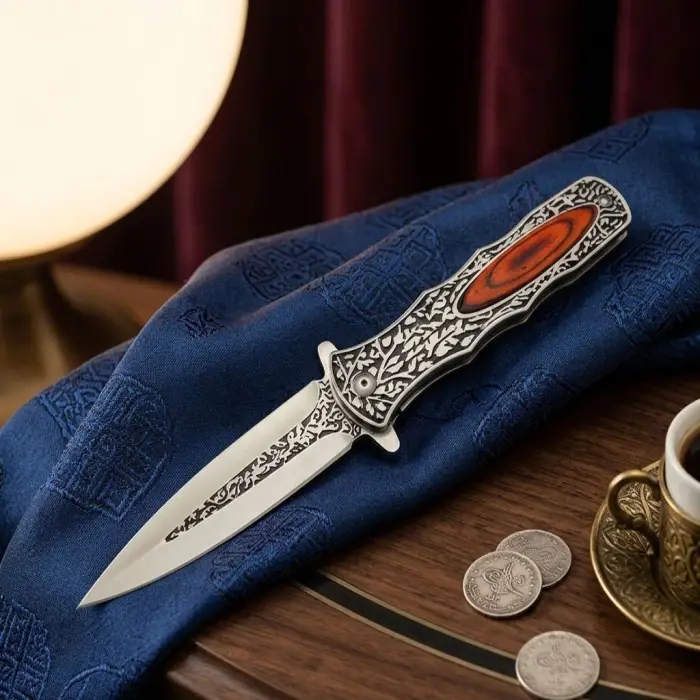 Knivox Desenli Çelik Kabze Kamp Çakısı