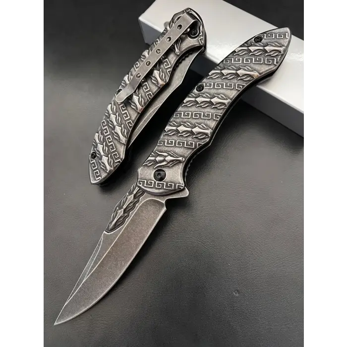 Knivox Desenli Eskitme Gri Kamp Çakısı