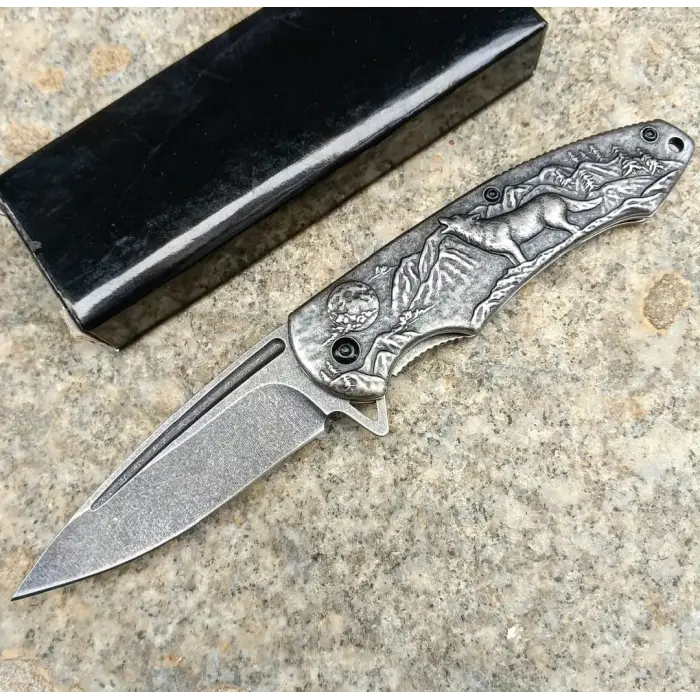 Knivox Eskitme Kurt Desenli Kamp Çakısı