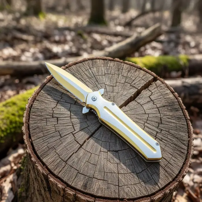 Knivox Gold Metal Auto Kamp Çakısı